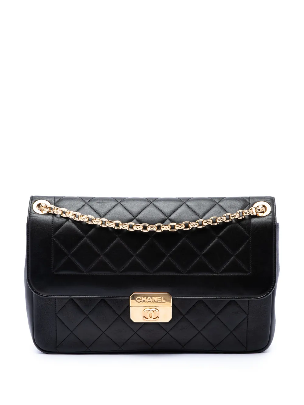 CHANEL Pre-Owned 2014 Large Lambskin Chic With Me Flap crossbody bag - Nero