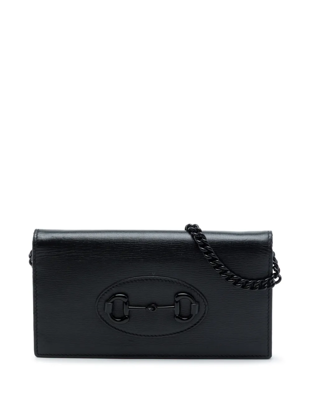Gucci Pre-Owned 2016-2026 Calfskin Horsebit 1955 Monochrome Wallet on Chain crossbody bag - Schwarz
