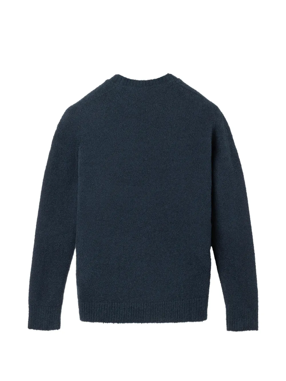 Roberto Collina Trui met geribbelde afwerking Blauw