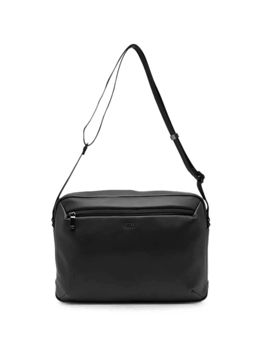 BOSS logo-plaque messenger bag - Schwarz