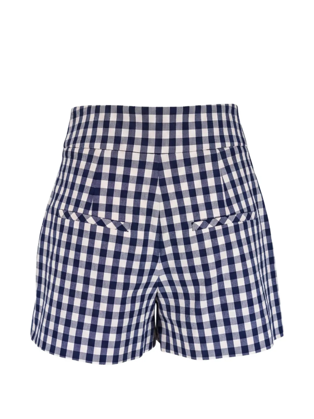 Veronica Beard Geplooide shorts met gingham-ruit Blauw