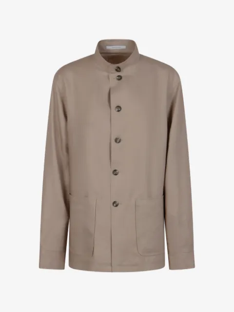 Tagliatore mandarin-collar linen jacket