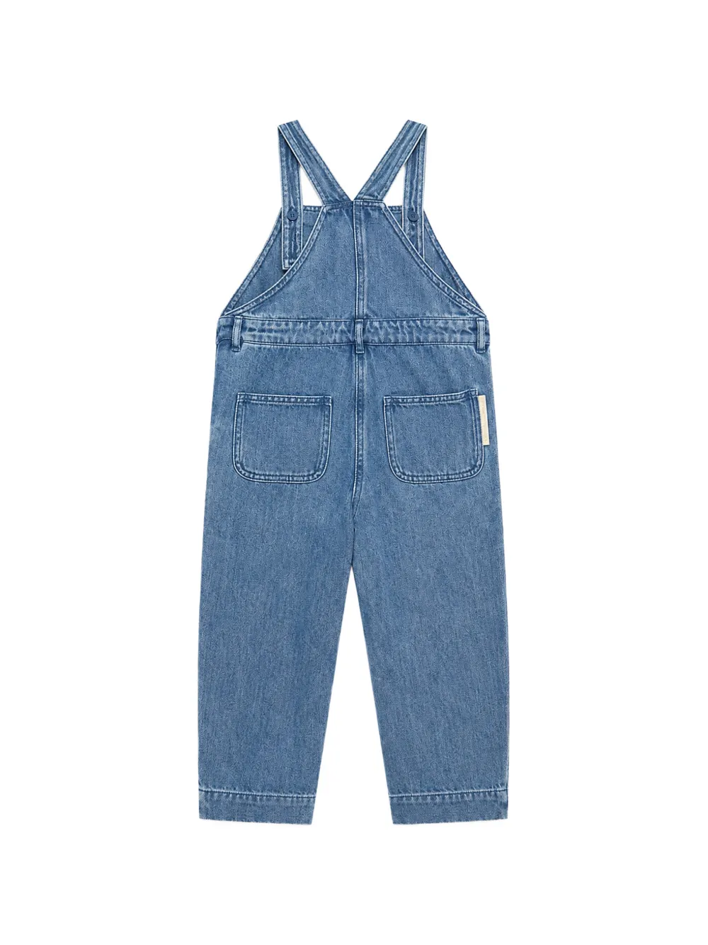 Stella McCartney Kids Denim tuinbroek met hartpatch Blauw