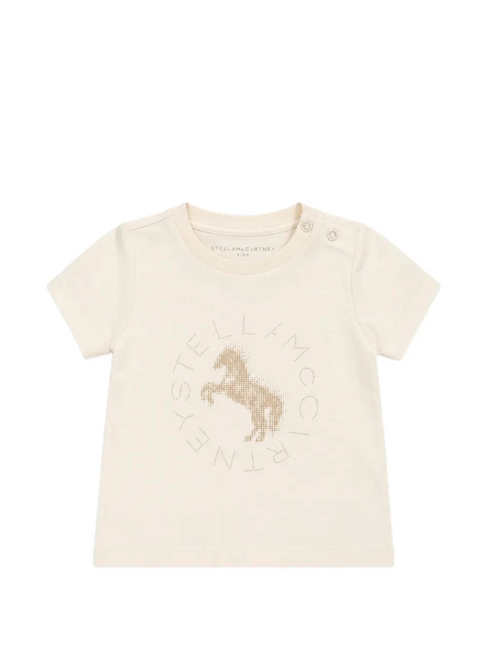 Stella McCartney Kids horse-print logo-detail T-shirt - Toni neutri