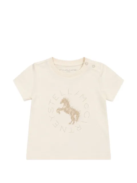 Stella McCartney Kids horse-print logo-detail T-shirt