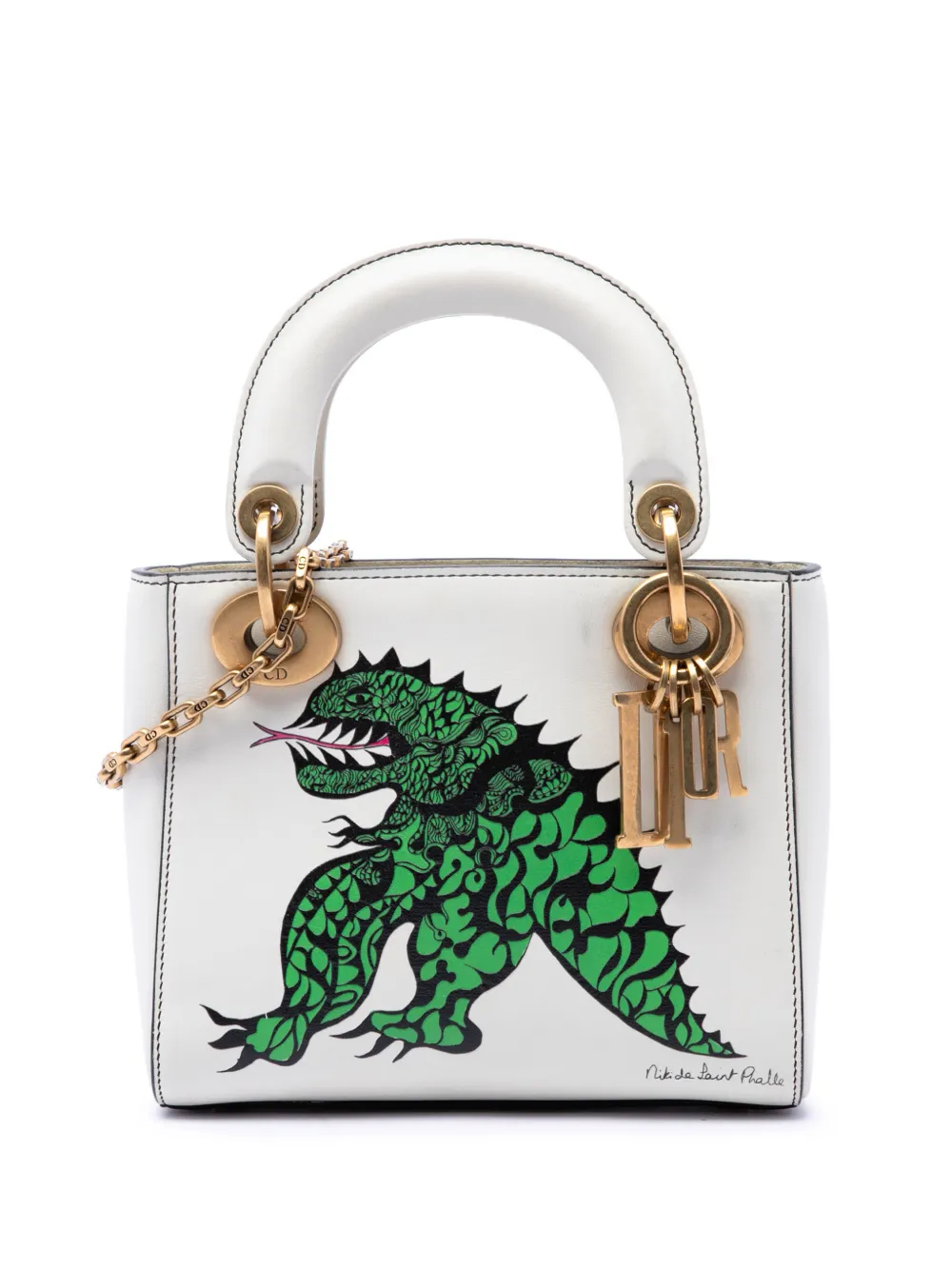 Christian Dior Pre-Owned 2017 Limited Edition Niki De Saint Phalle Mini Calfskin Dragon Lady Dior satchel - Weiß