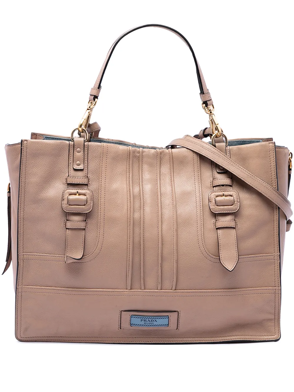 Prada Pre-Owned 2000-2026 Calfskin Etiquette satchel - Braun