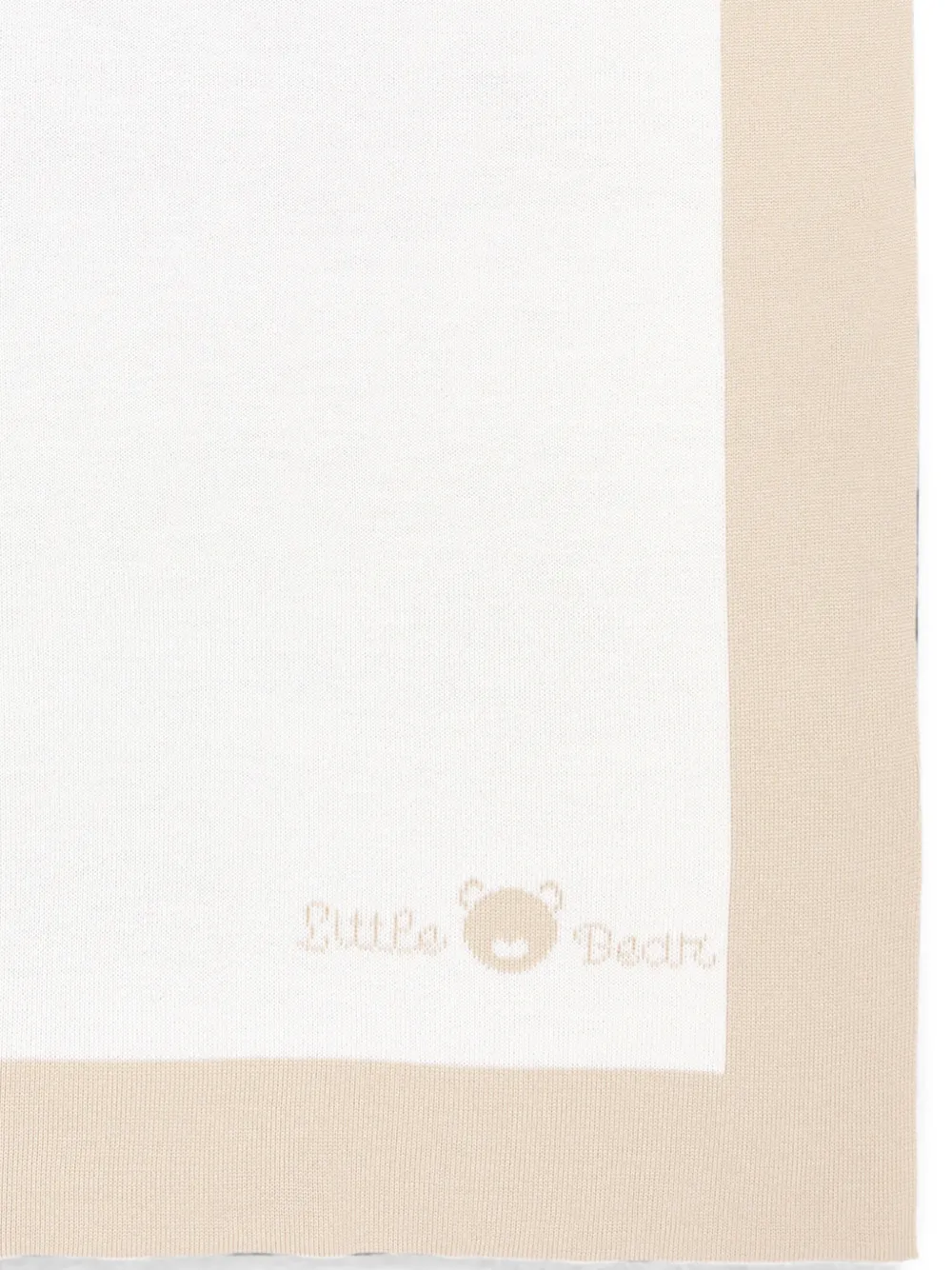 Little Bear Deken van scheerwol met geborduurd logo Wit