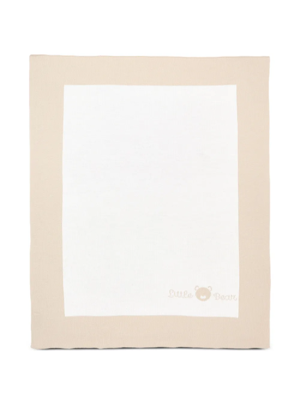 Little Bear logo-embroidered virgin-wool blanket - Bianco