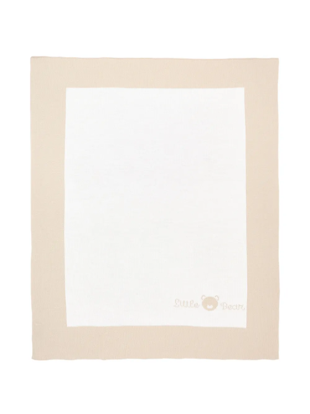 Little Bear logo-embroidered virgin-wool blanket - Bianco
