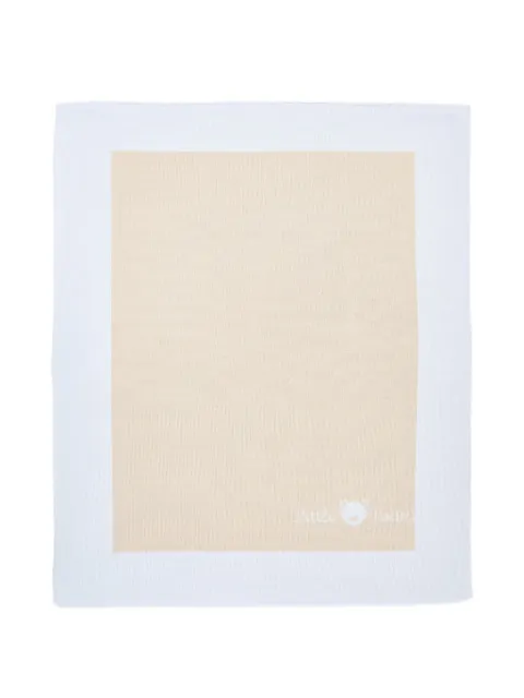 Little Bear logo-intarsia knitted blanket