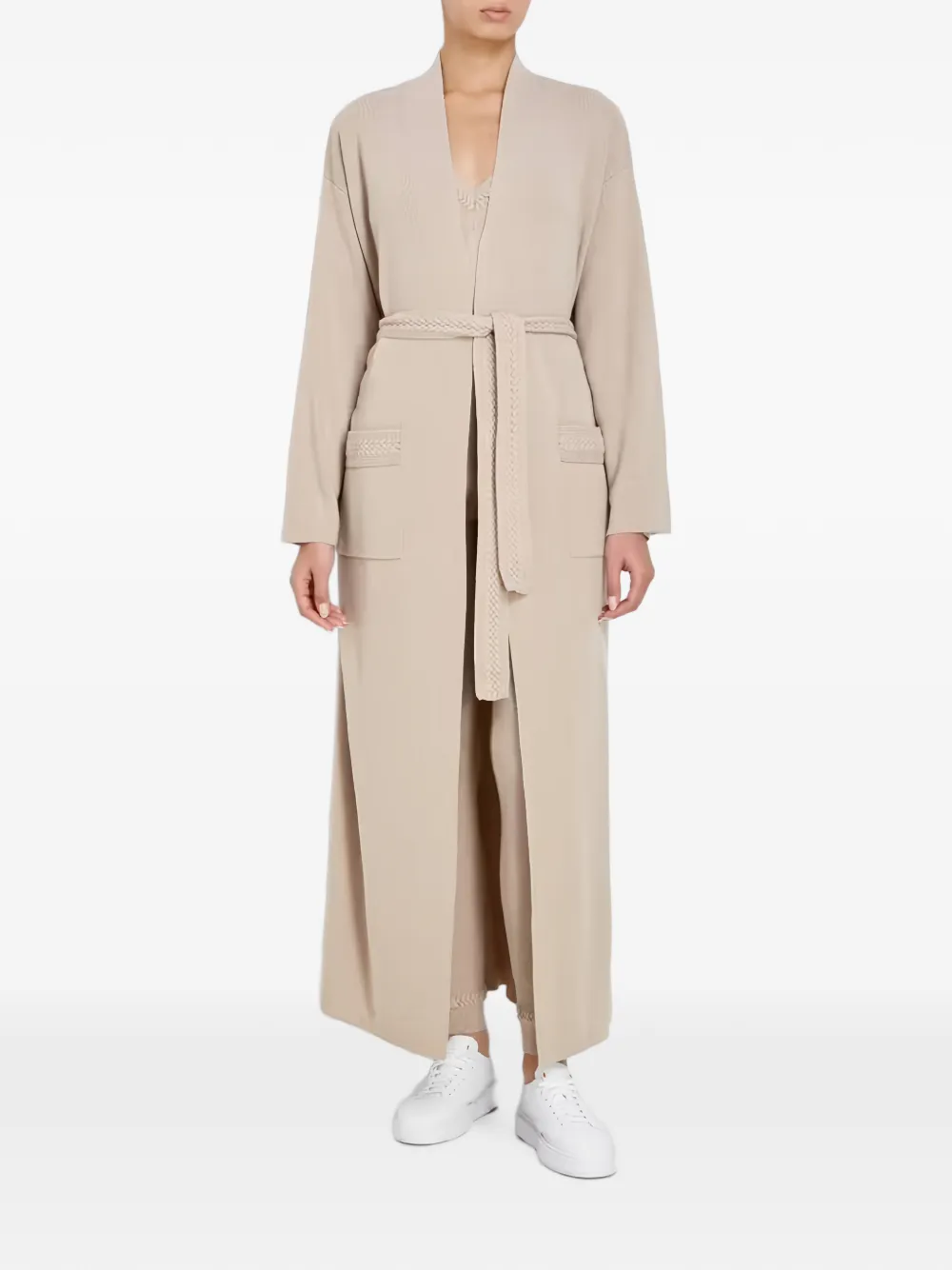 La Perla Jas met ceintuur en gevlochten afwerking Beige