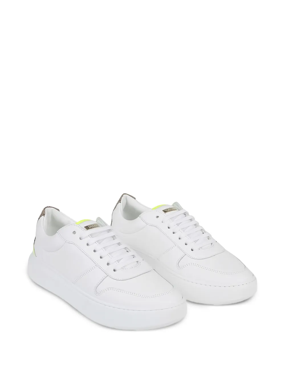 Herno Monogram-detail Lace-up Sneakers in White, view 2