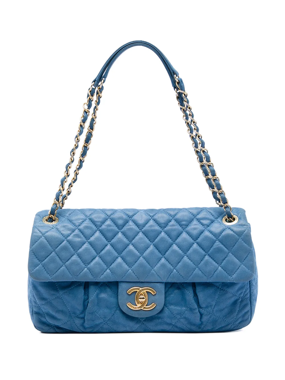 CHANEL Pre-Owned 2012 Quilted Iridescent Calfskin Chic Quilt Flap shoulder bag - Blu
