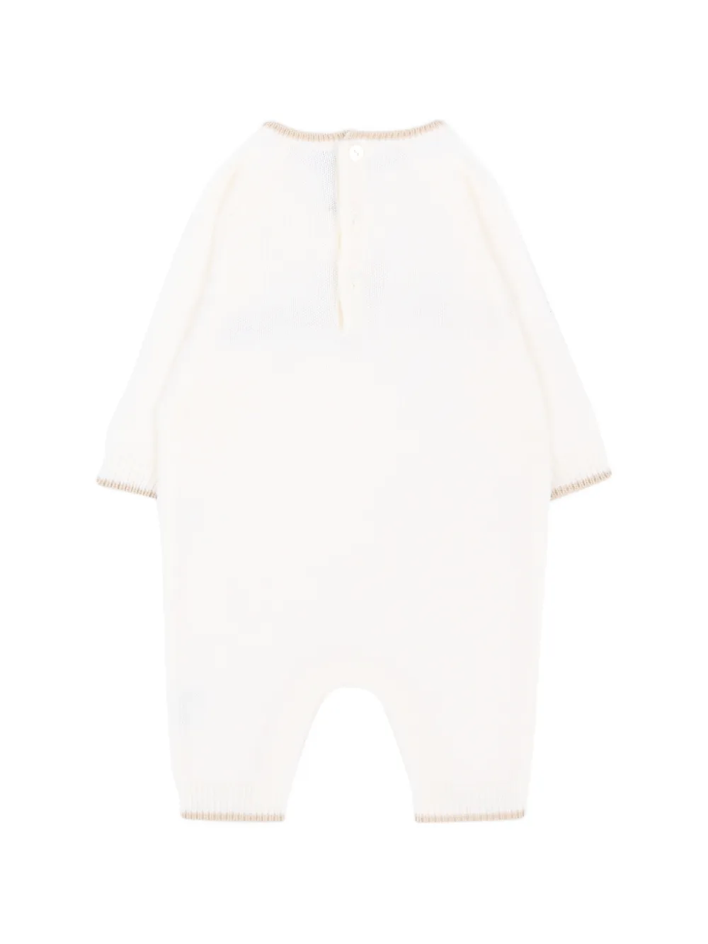 Little Bear Gebreide romper met logo-intarsia Wit