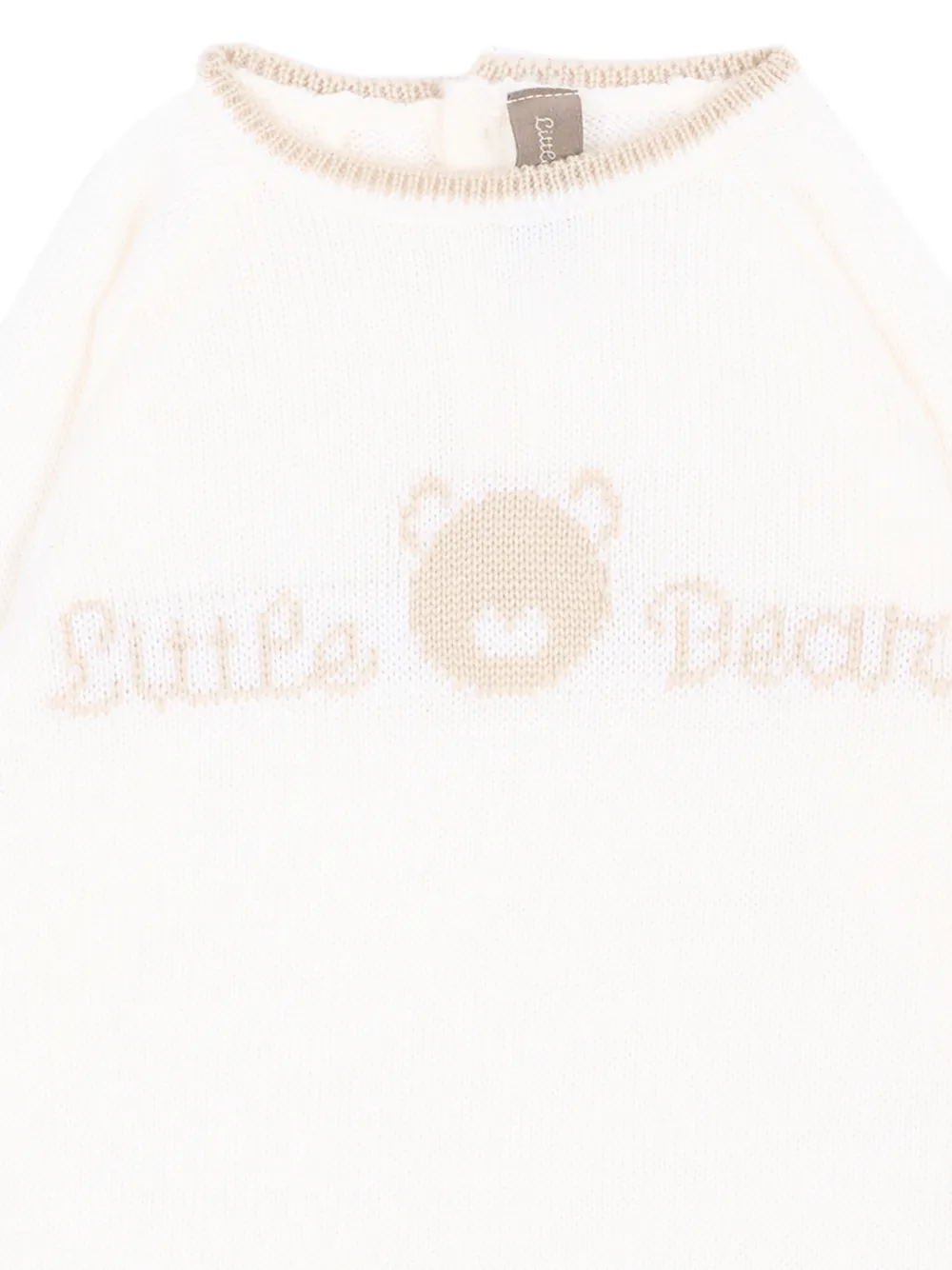 Little Bear Gebreide romper met logo-intarsia Wit