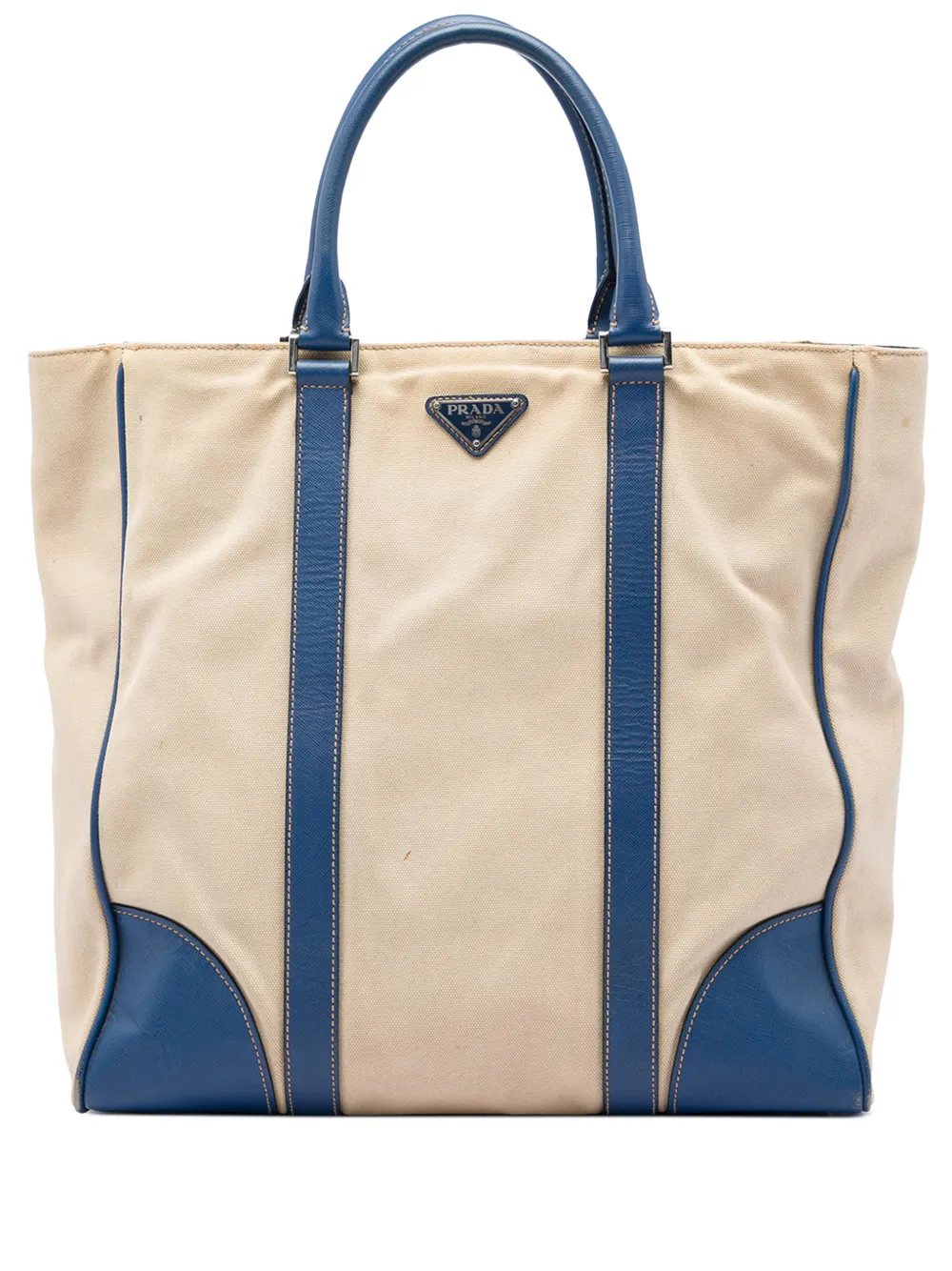 Prada Pre-Owned 2013-2026 Saffiano Trimmed Canvas tote bag - Blau