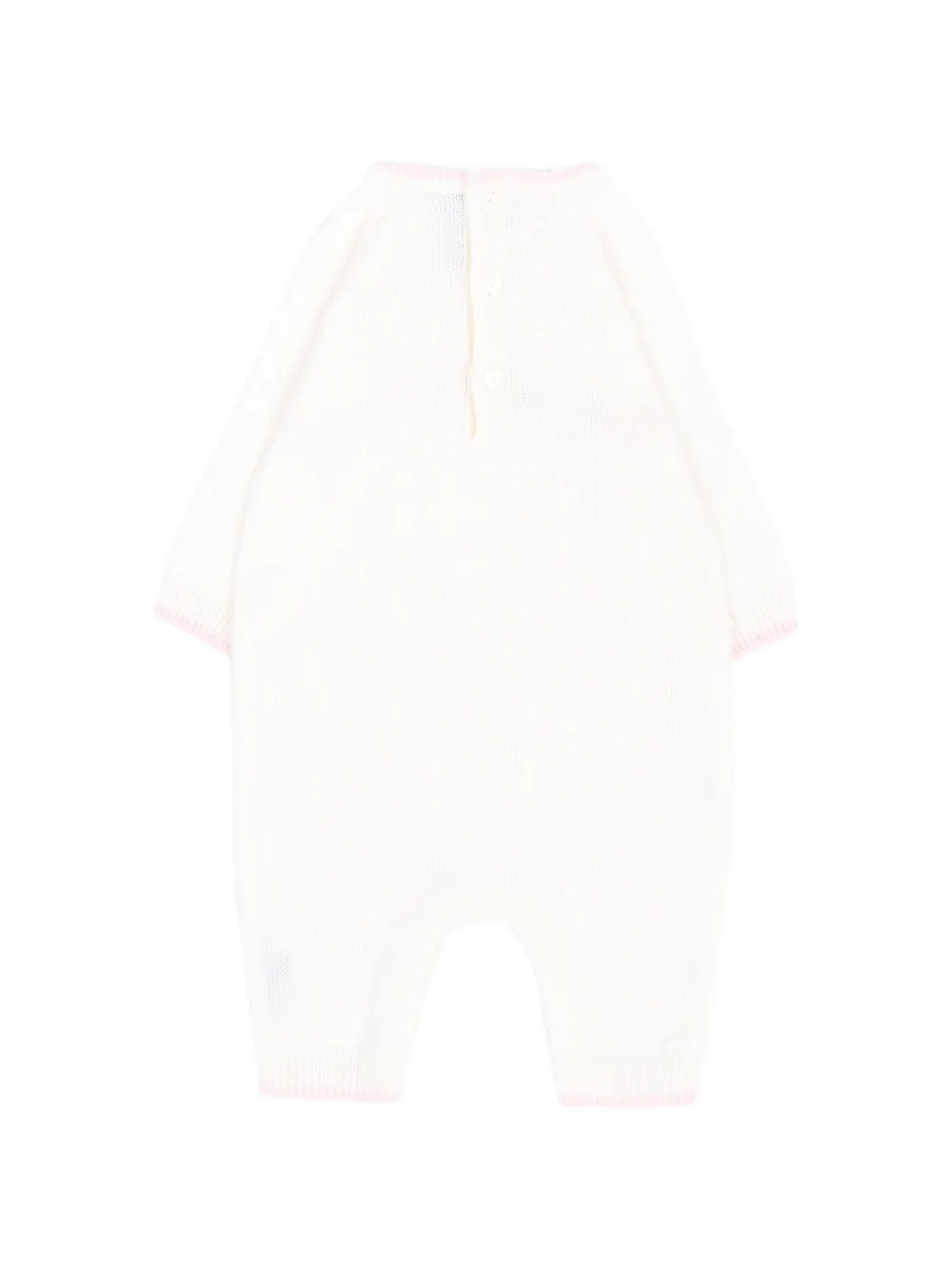 Little Bear Gebreide romper met intarsia logo Wit