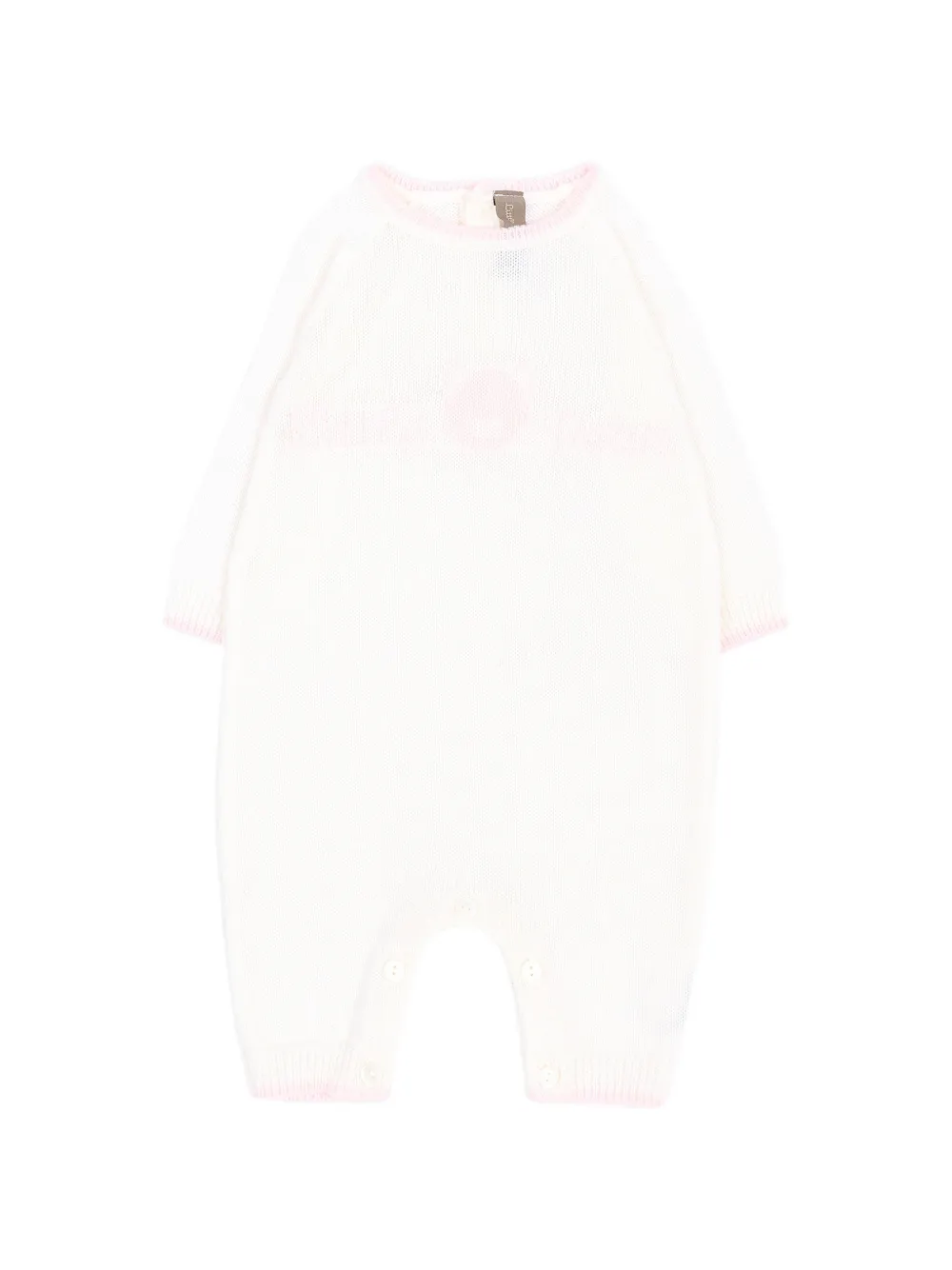 Little Bear knitted intarsia-logo babywear - Bianco