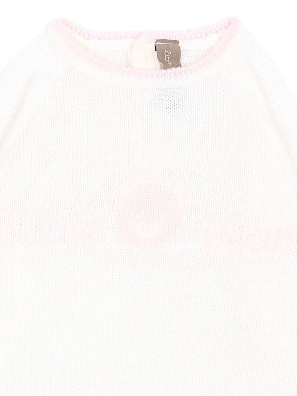 Little Bear Gebreide romper met intarsia logo Wit