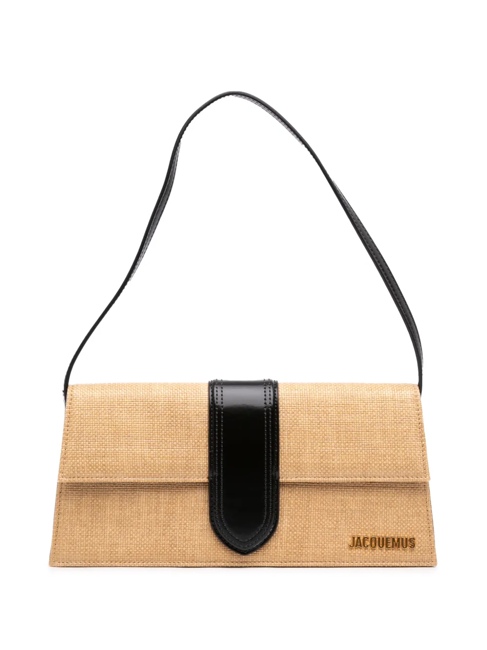 Pre-owned Jacquemus 2010-2026 Raffia Le Bambino Long Shoulder Bag In Neutrals