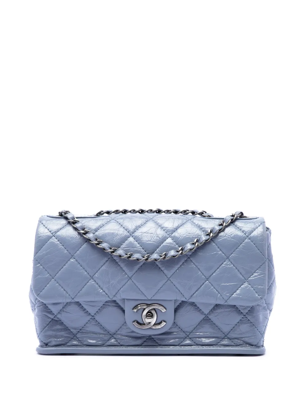 CHANEL Pre-Owned 2014-2015 Quilted Aged Calfskin Single Flap shoulder bag - Grigio