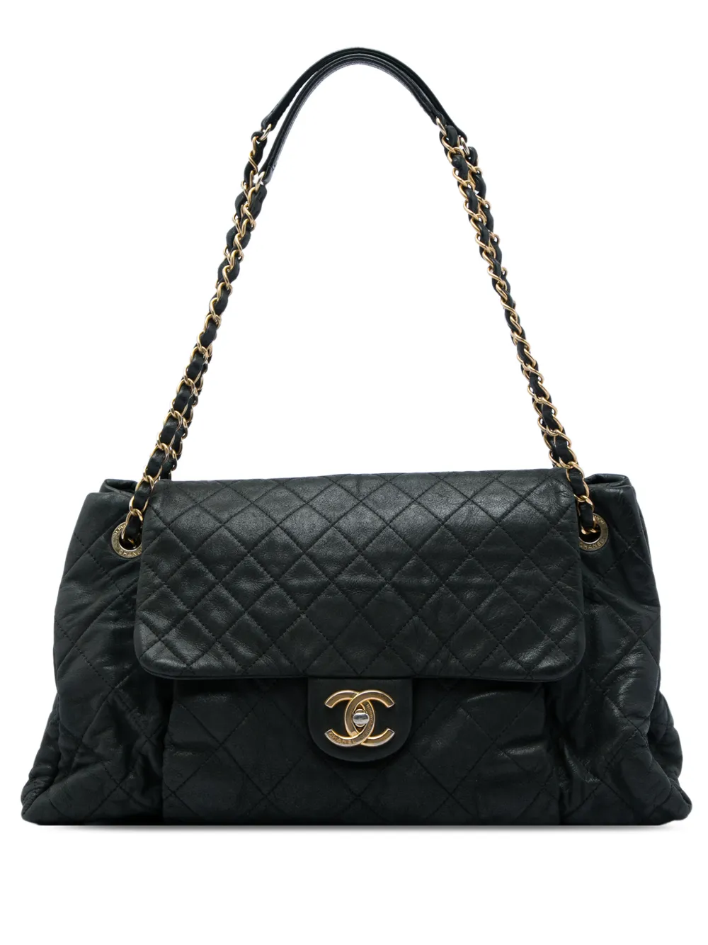 CHANEL Pre-Owned 2011 Large Quilted Iridescent Calfskin Chic Quilt Accordion Flap shoulder bag - Nero