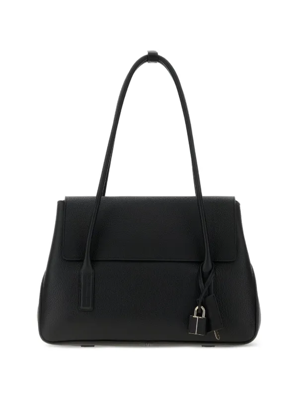 Tom Ford Grain Leather Eclipse Medium Shoulder Bag in Black
