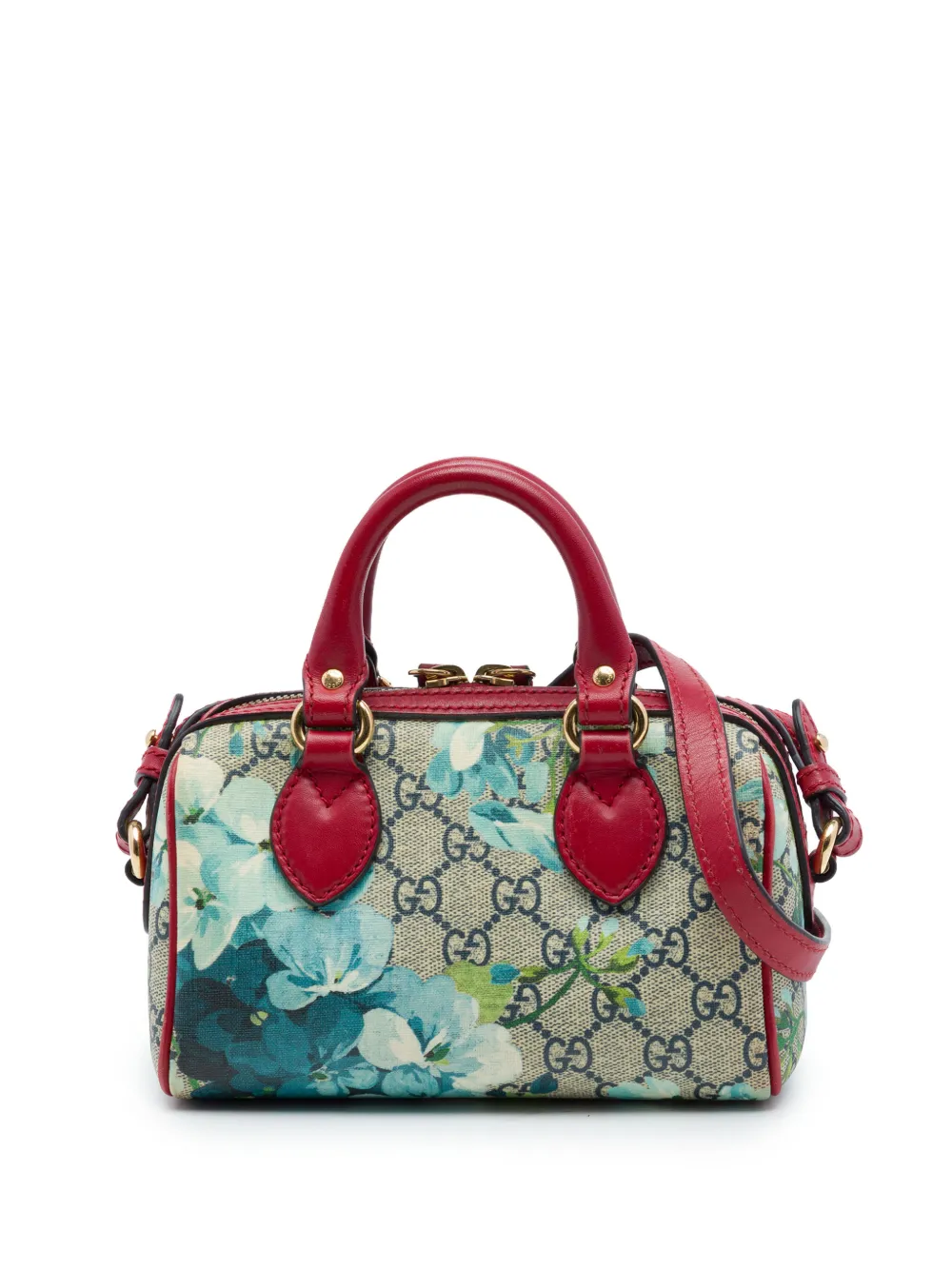 Gucci Pre-Owned 2016-2026 Mini GG Supreme Blooms Boston Bag satchel - Nude