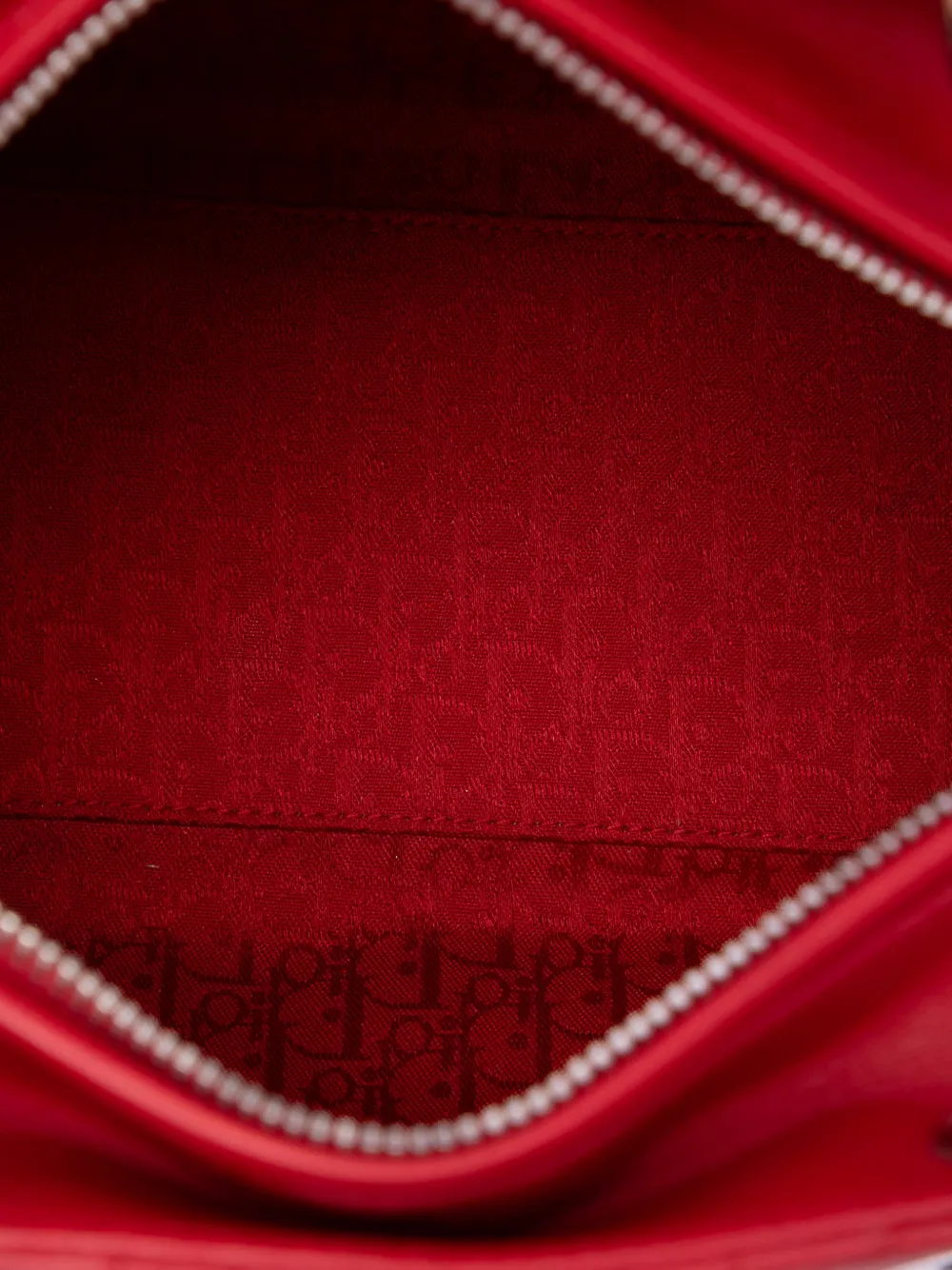 Dior Pre-owned 2009 Medium Lambskin Cannage Lady Dior Satchel in Red, view 5