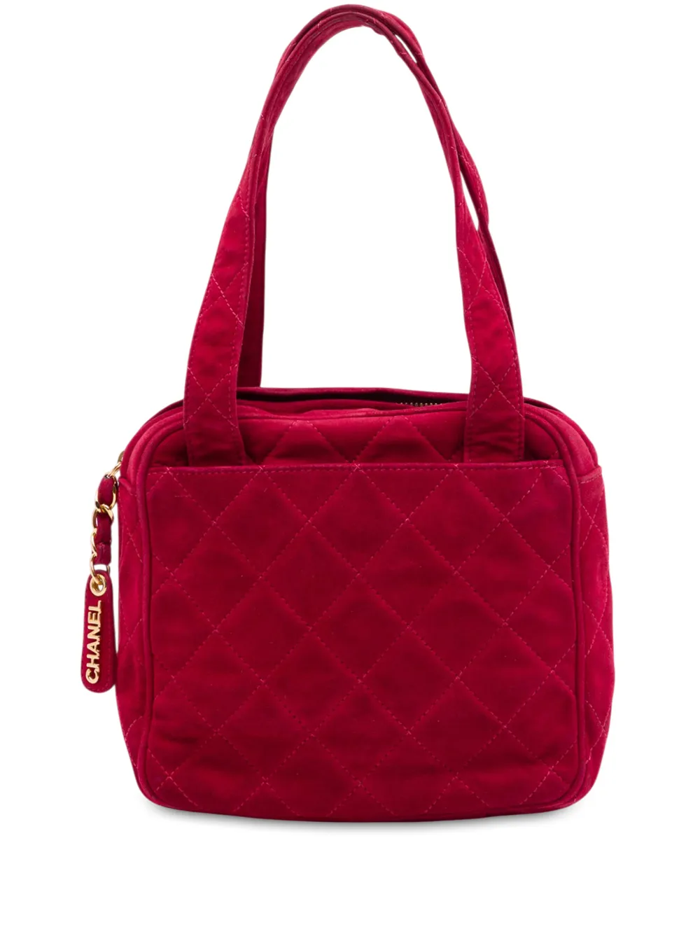 CHANEL Pre-Owned 1996-1997 CC Quilted Suede handbag - Rosso