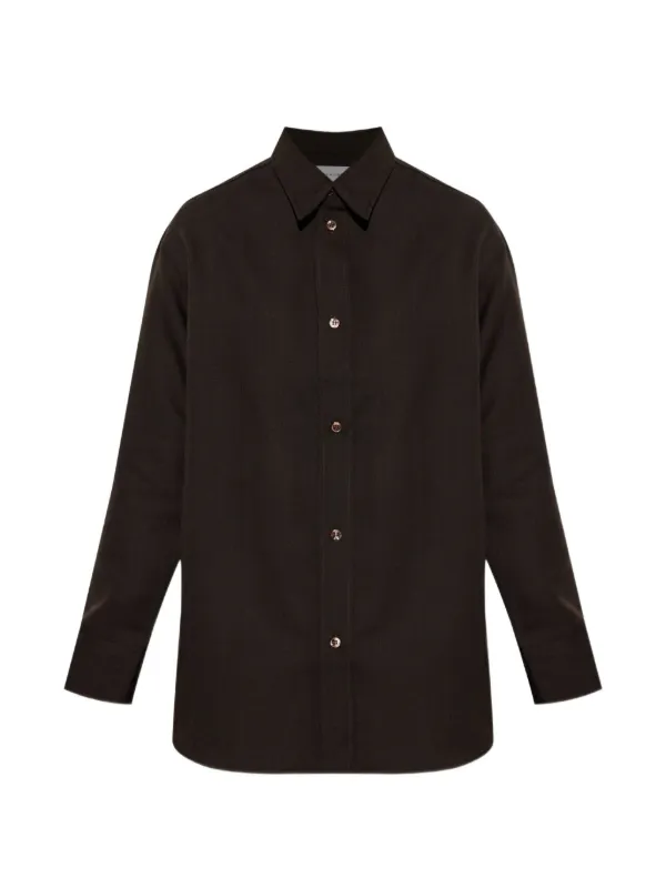 Studio Nicholson Long-sleeve Button-down Shirt in Brown