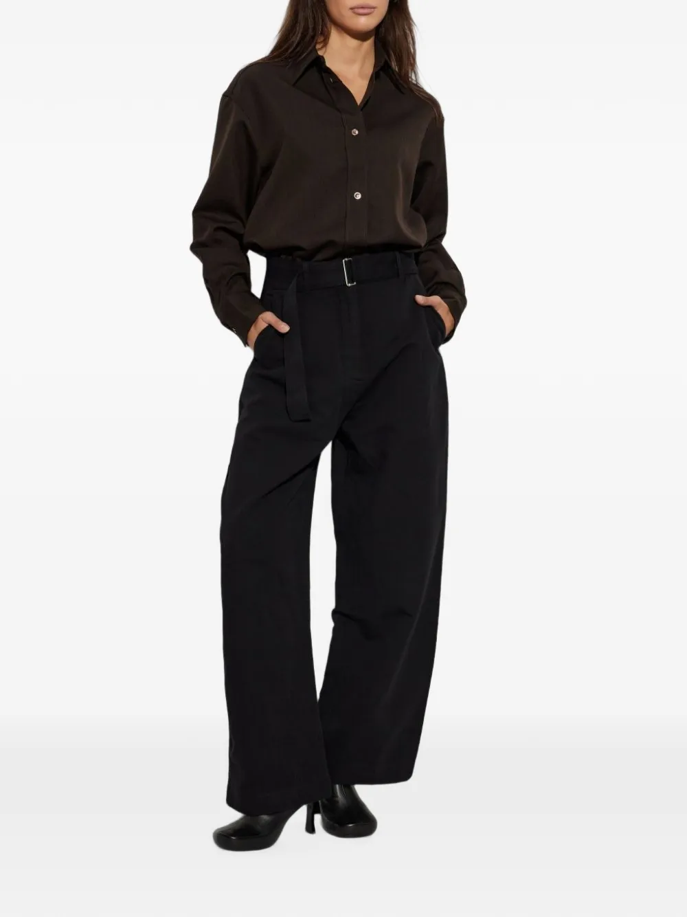 Studio Nicholson long-sleeve button-down shirt Bruin