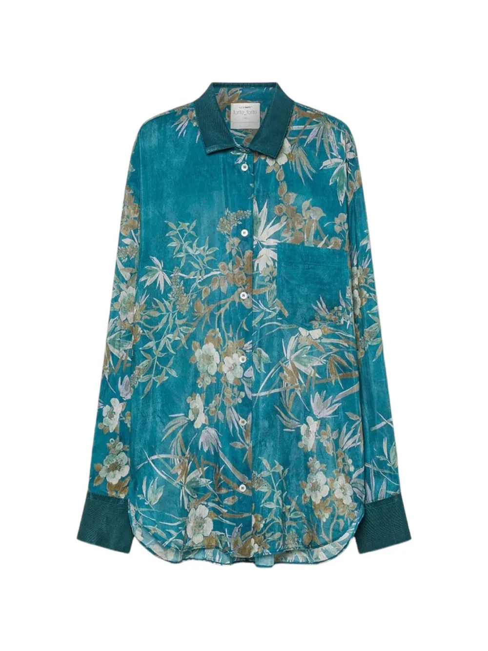 Forte Forte le bambou secret floral-print silk shirt - Grün
