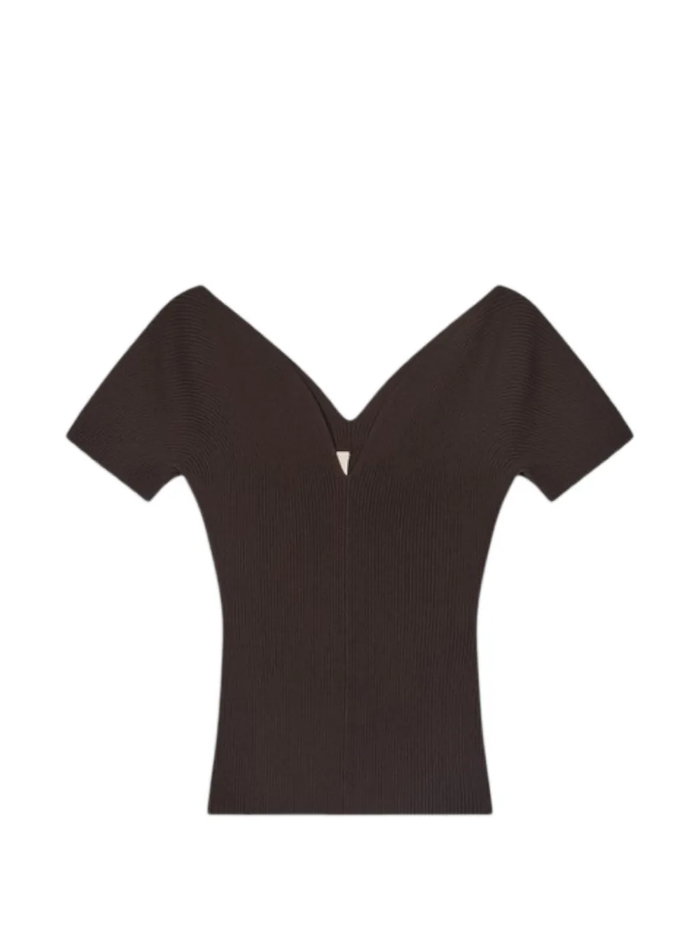 Vanessa Bruno Helia ribbed-knit V-neck top - Braun