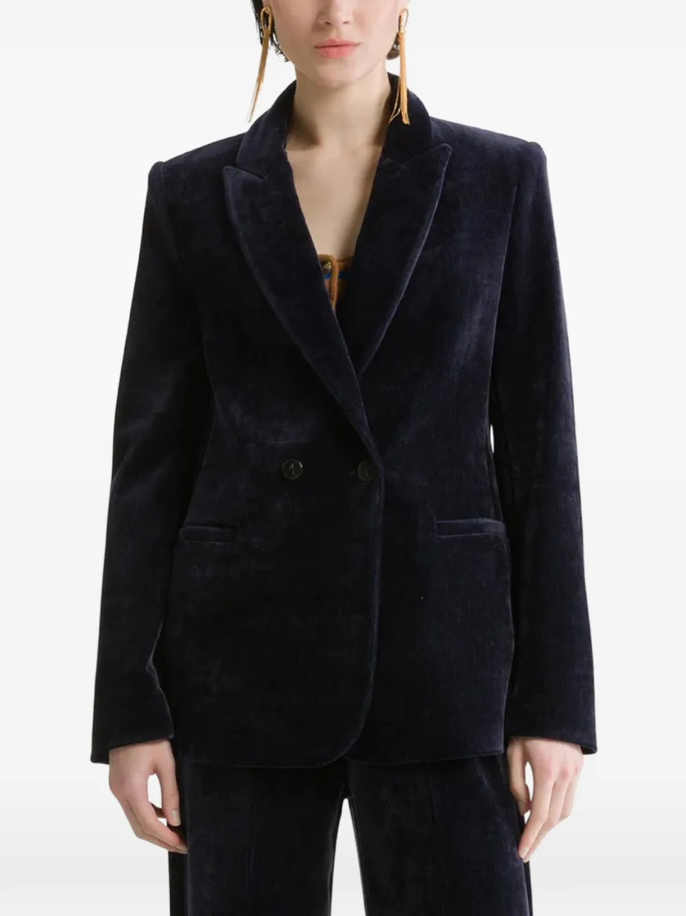 Forte Blazer met dubbele rij knopen Blauw