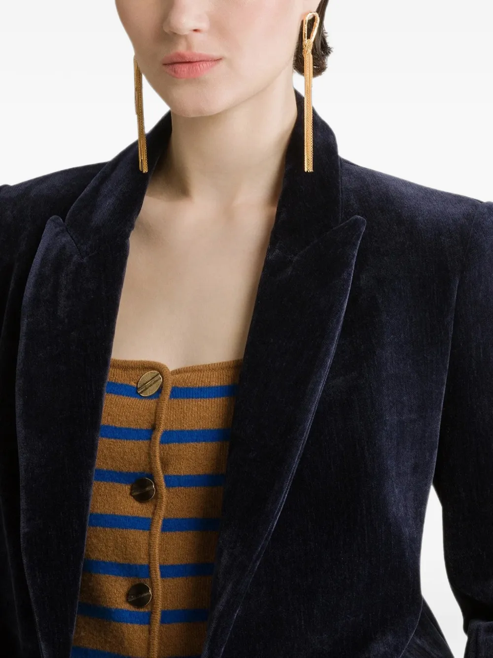 Forte Blazer met dubbele rij knopen Blauw