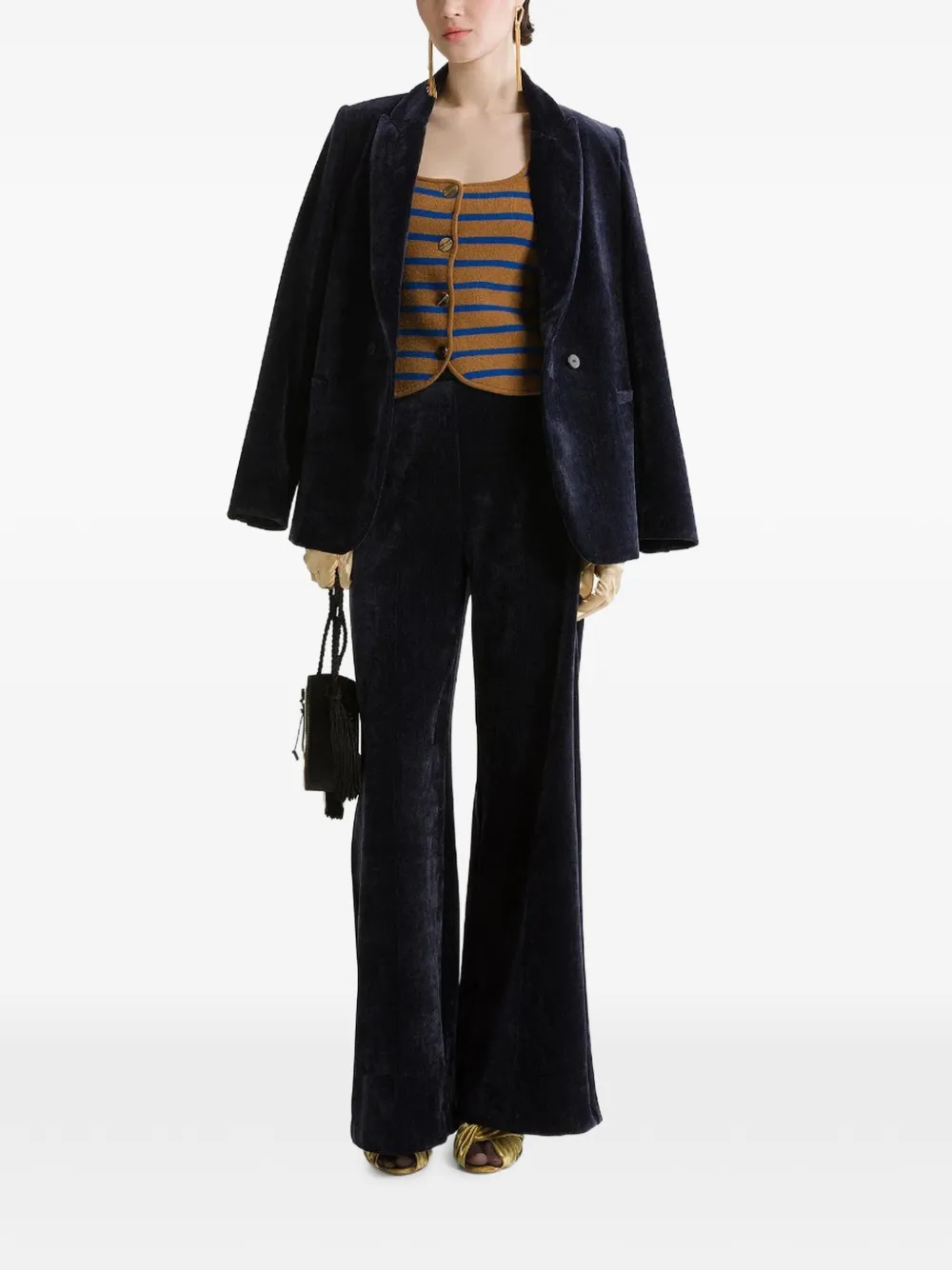 Forte high-waisted wide-leg trousers Blauw