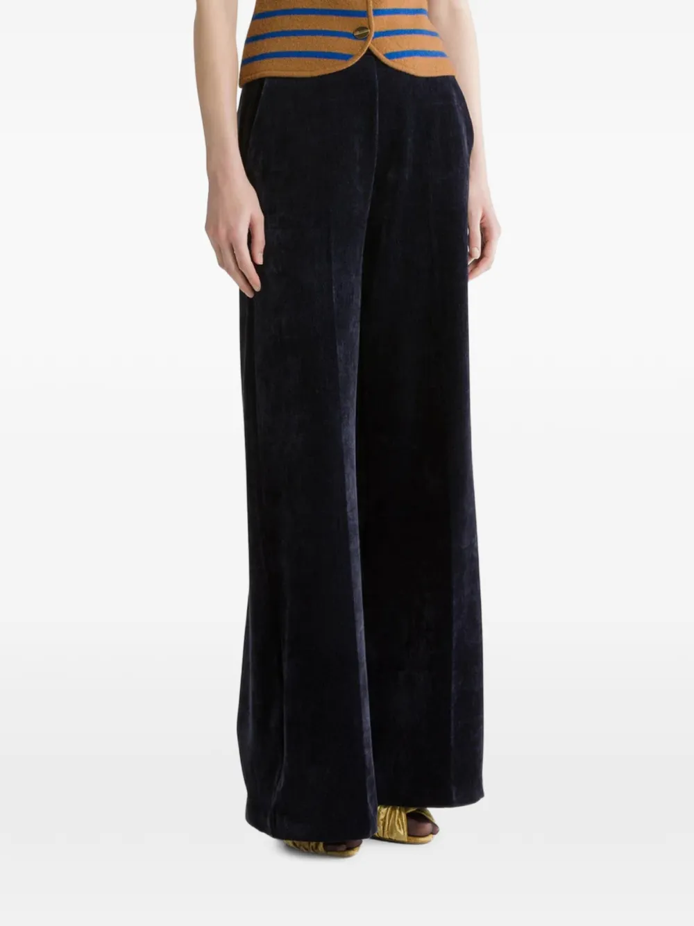 Forte high-waisted wide-leg trousers Blauw