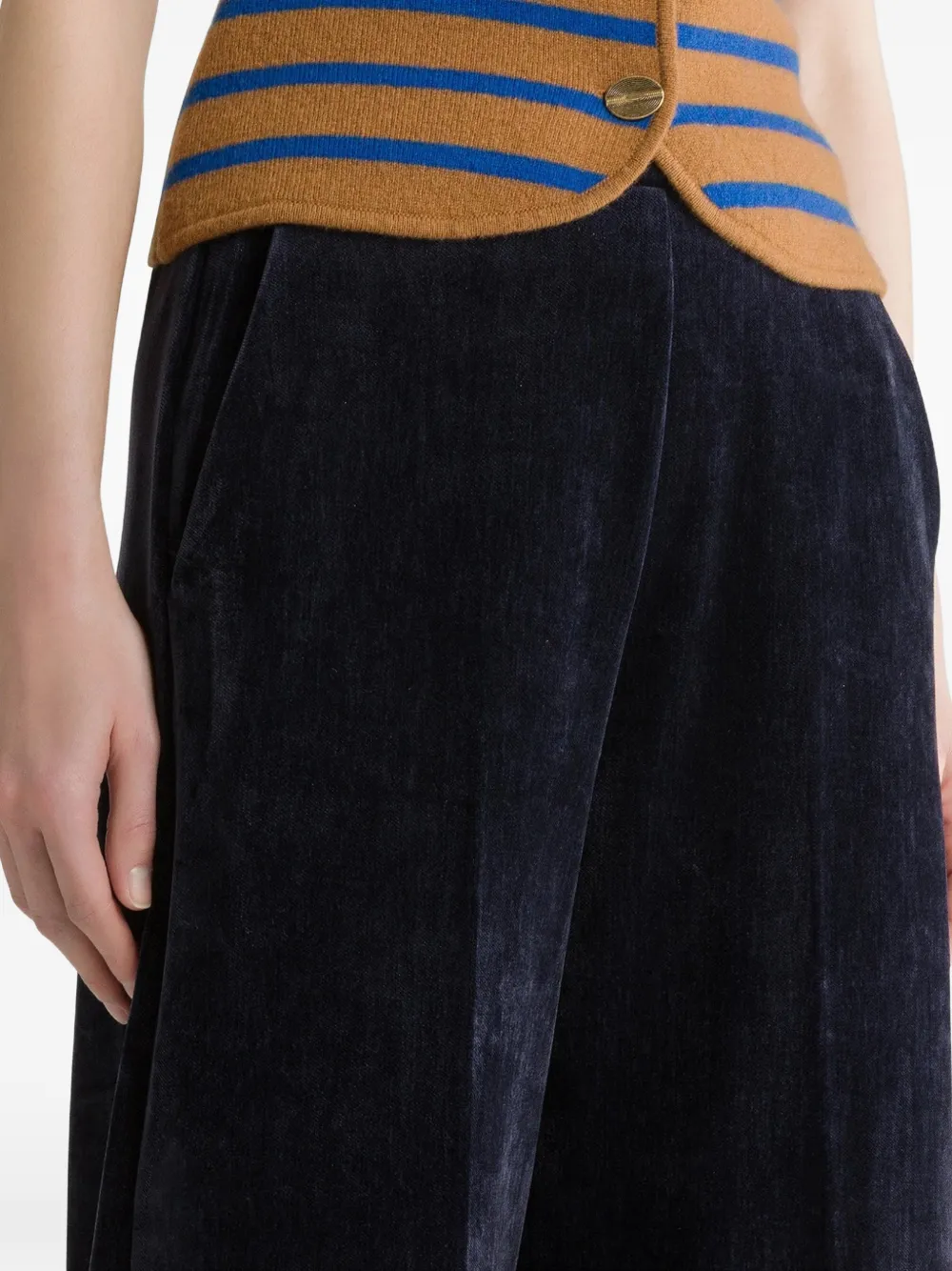 Forte high-waisted wide-leg trousers Blauw