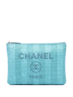 CHANEL Pre-Owned 2013-2014 スモール デニム ドーヴィル O ケース 