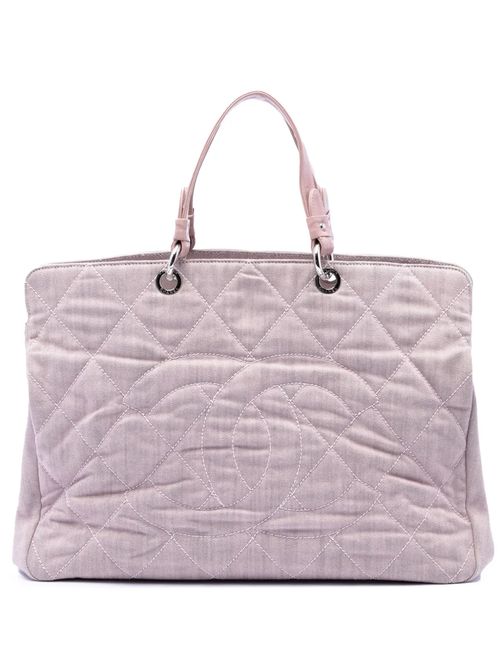 CHANEL Pre-Owned 2008-2009 Large CC Quilted Denim tote bag - Rosa