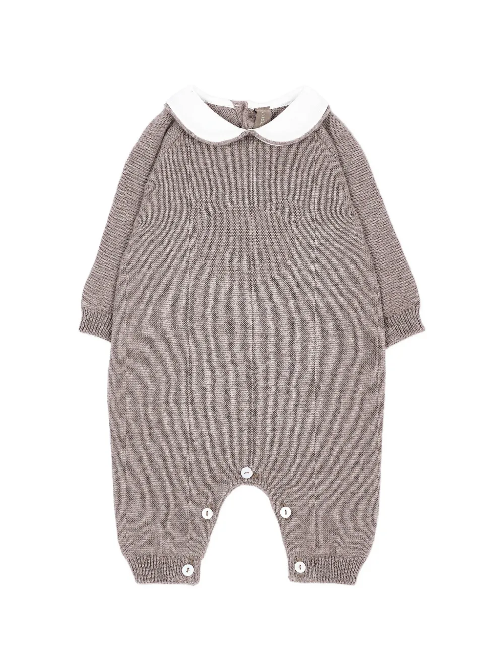 Little Bear peter pan-collar intarsia-knit romper - Toni neutri