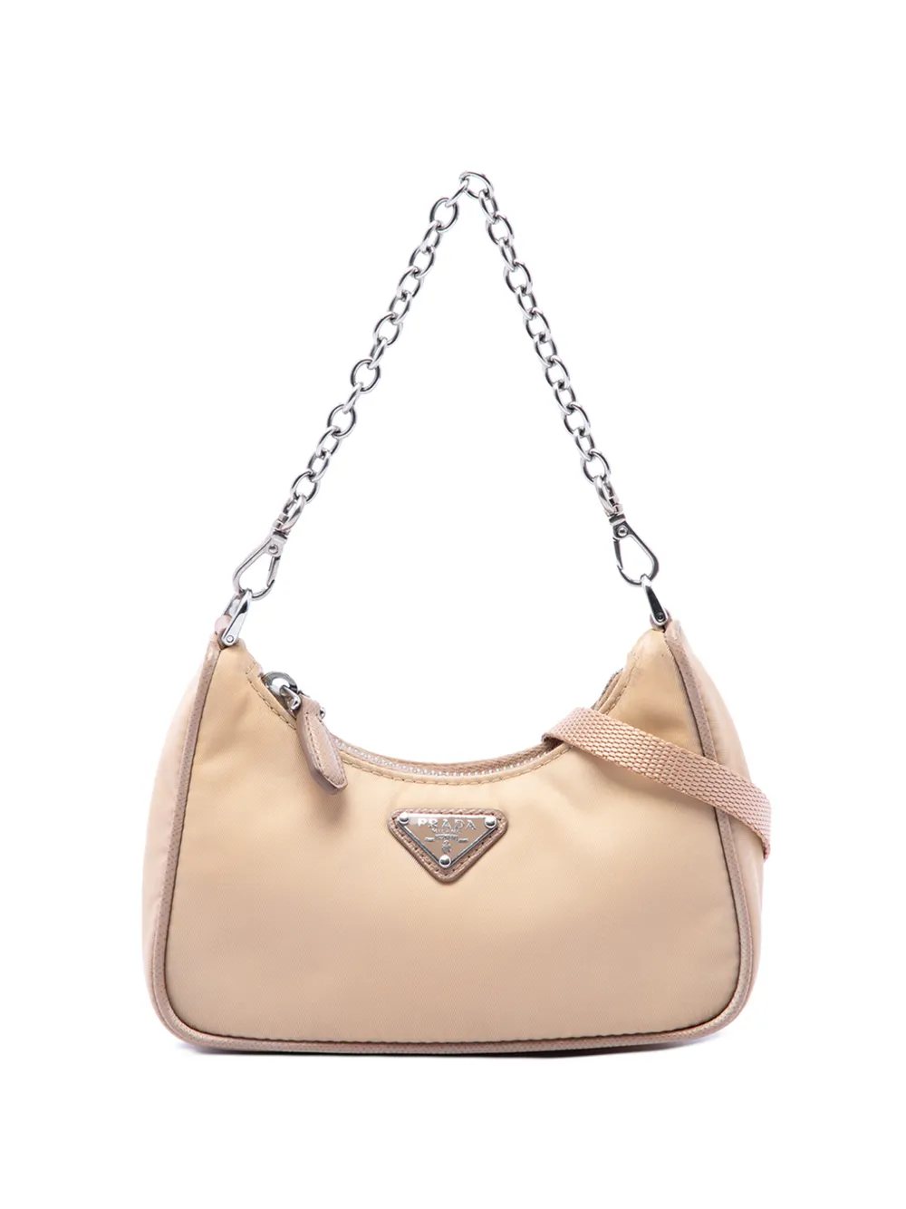 Prada Pre-Owned 2013-2026 Mini Tessuto Re Edition 2005 satchel - Nude