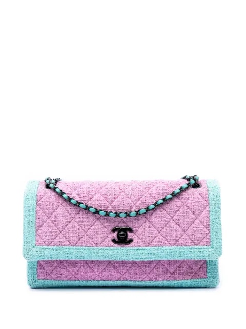 CHANEL Pre-Owned 2015-2016 CC Quilted Bicolor Tweed Flap shoulder bag