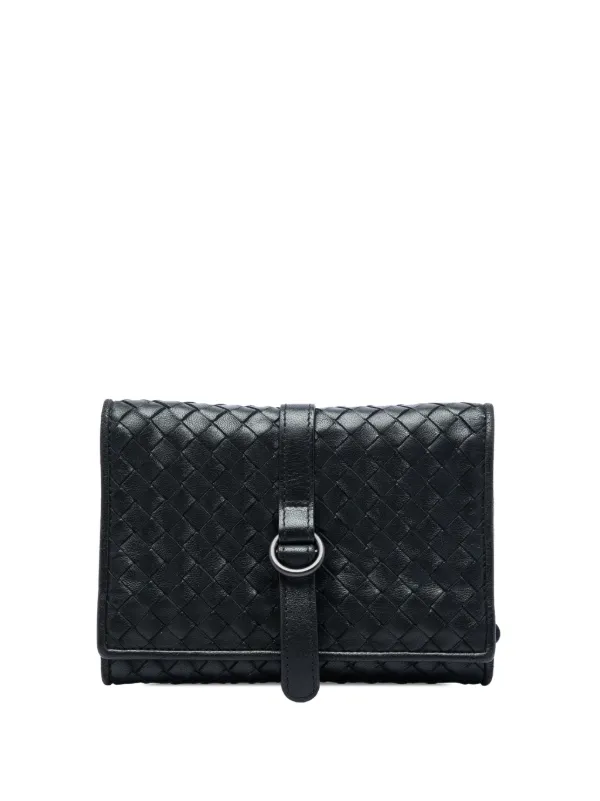 Bottega Veneta Pre-owned 2012-2026 Nappa Intrecciato Jewelry Roll in Black