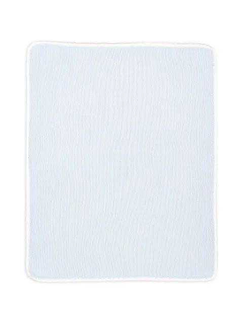 Little Bear scalloped-edge knitted blanket