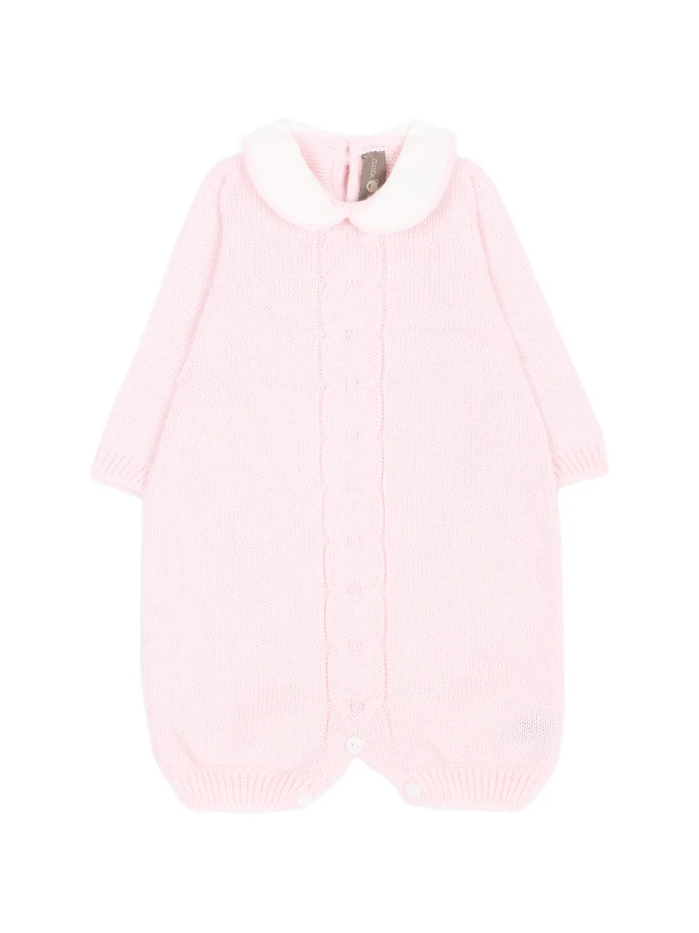 Little Bear cable-knit peter pan collar babywear - Rosa