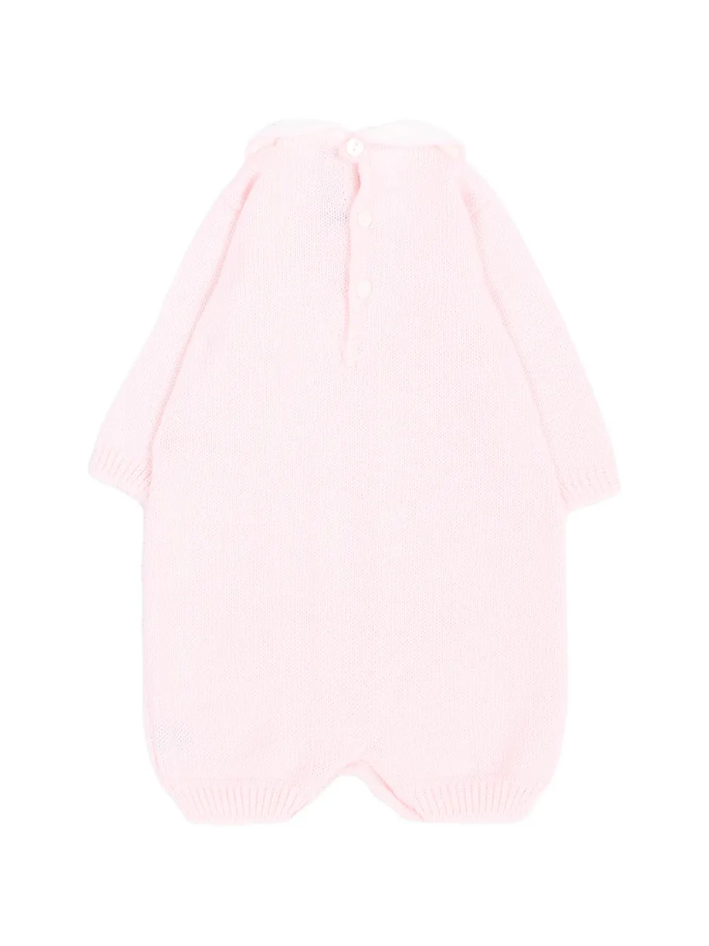 Little Bear Kabelgebreide romper met Peter Pan-kraag Roze