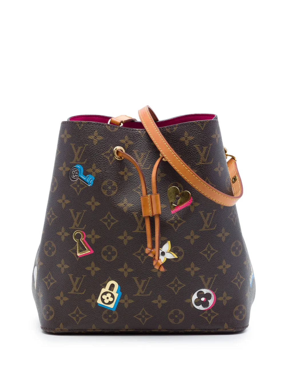 Louis Vuitton Pre-Owned 2019 Monogram Love Lock Neonoe MM bucket bag - Marrone